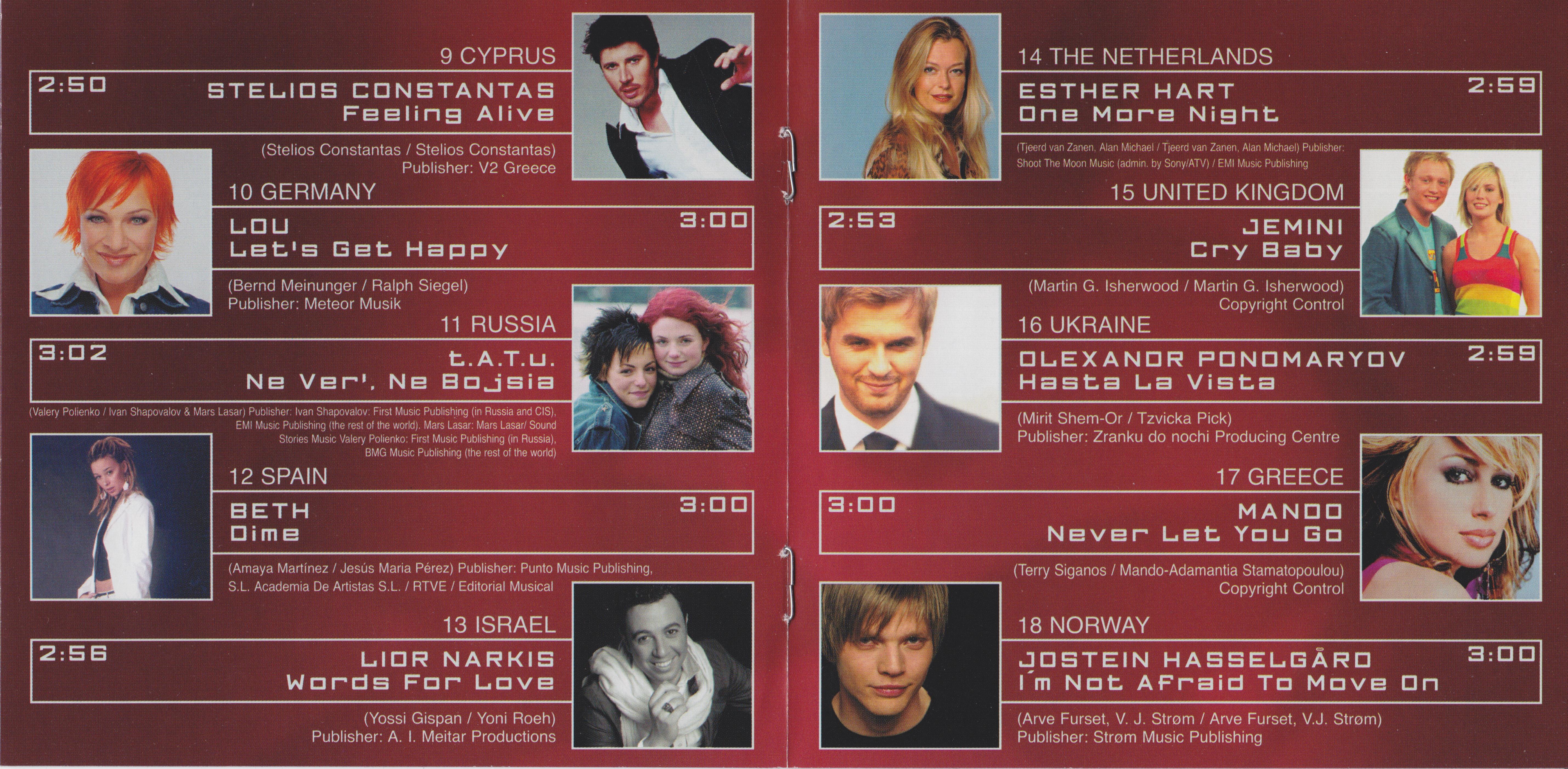 Eurovision Song Contest 2003; Riga : Booklet 3